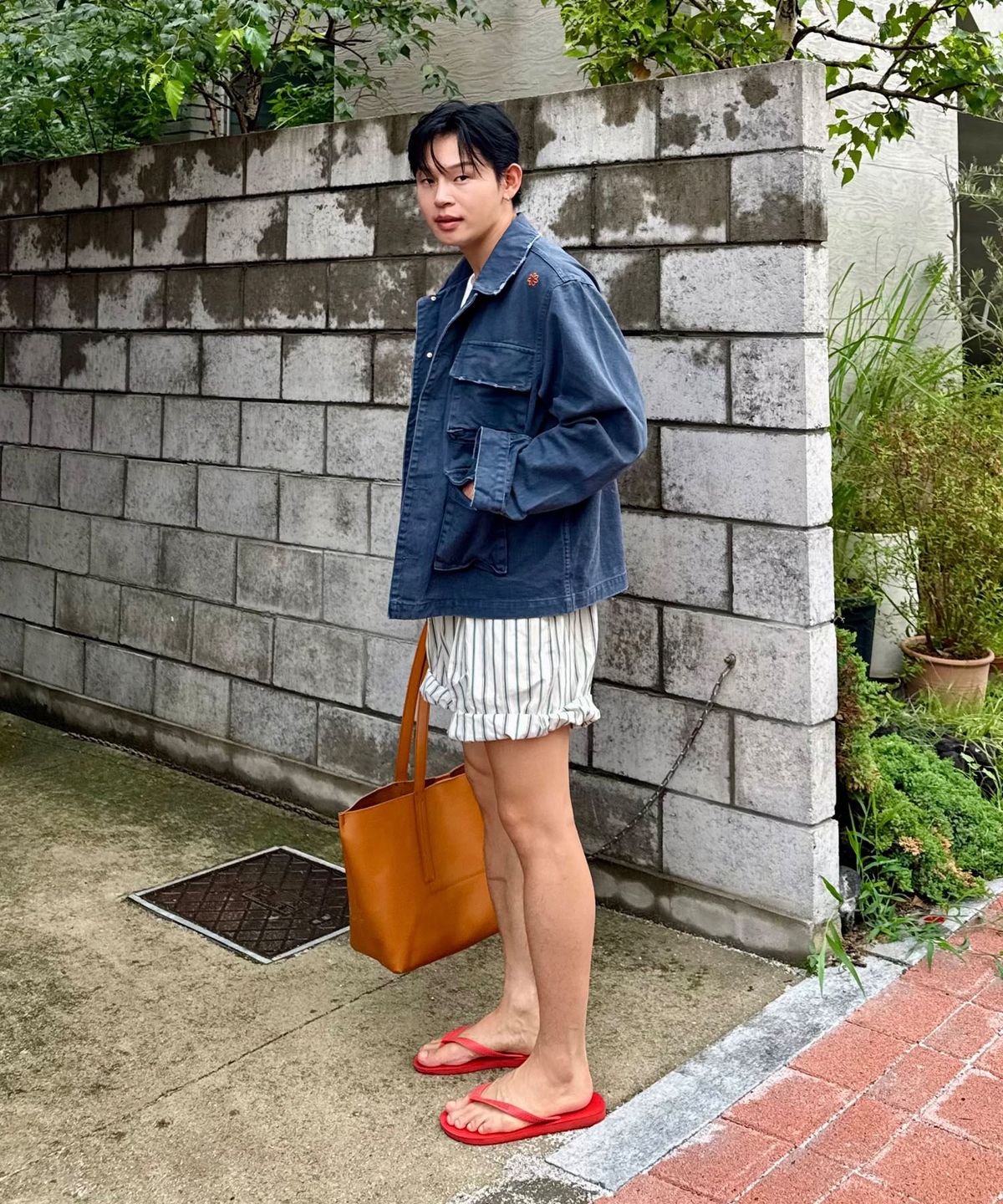 라이크 어 모즈(LIKE A MODS) 스트라이프 리조트 하프 팬츠_아이보리