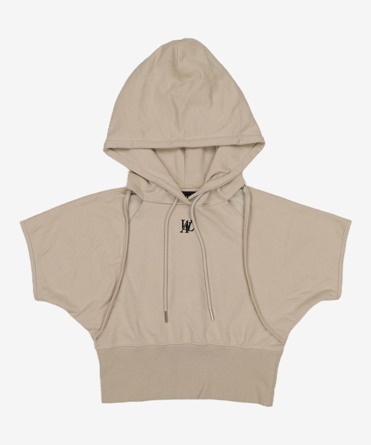 우알롱(WOOALONG) Bolero half hood T-shirts - BEIGE M
