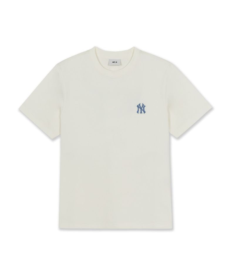 빈티지 등판 그래픽 세미 오버핏 반팔 티셔츠 NY (Cream)