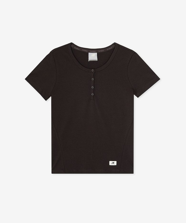 NBNEG3W122 / WOMEN NB-FLOWY  헨리넥 반팔티 (BROWN)