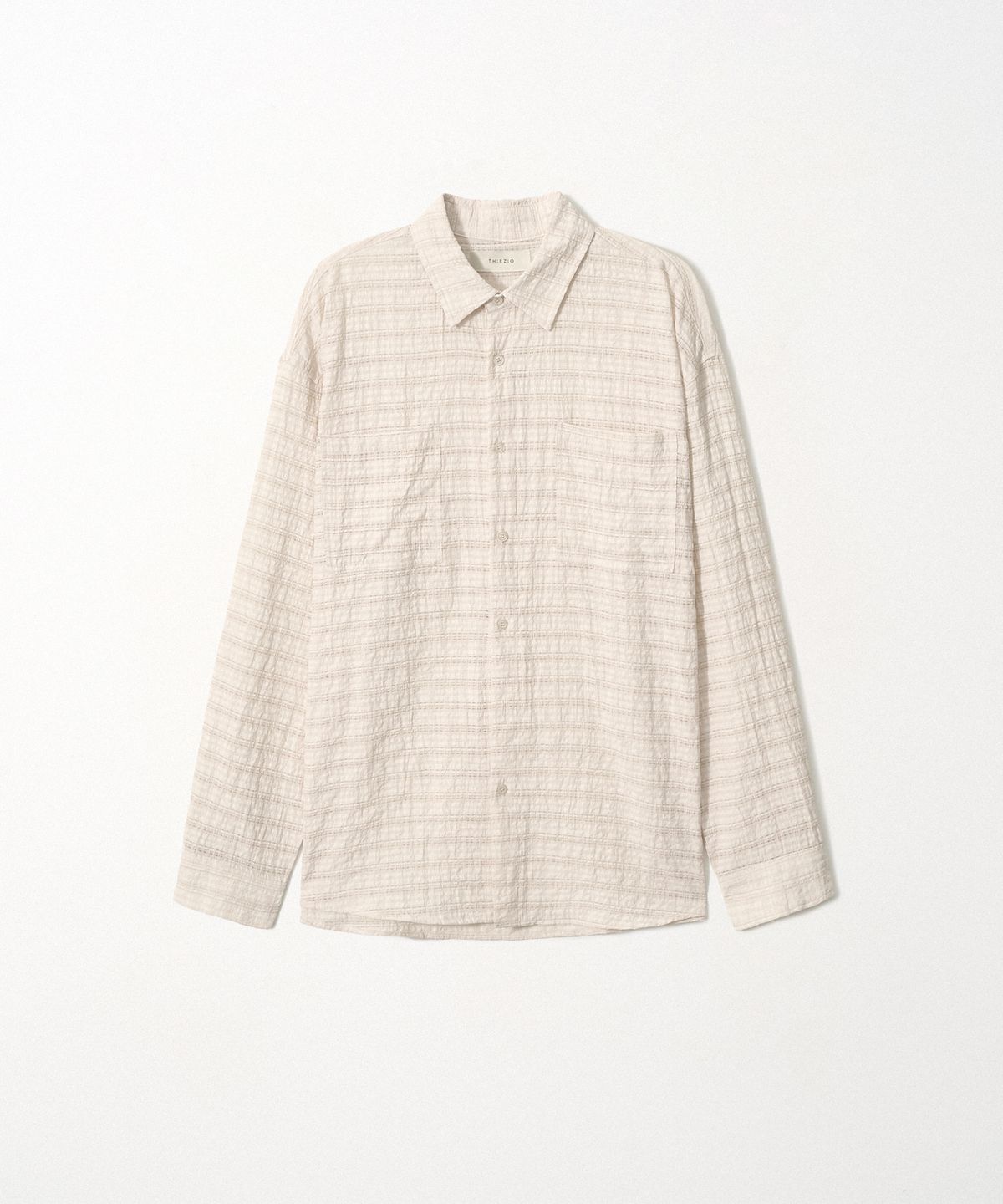 이지오(EZIO) Textured Crochet Shirt_Sand Beige