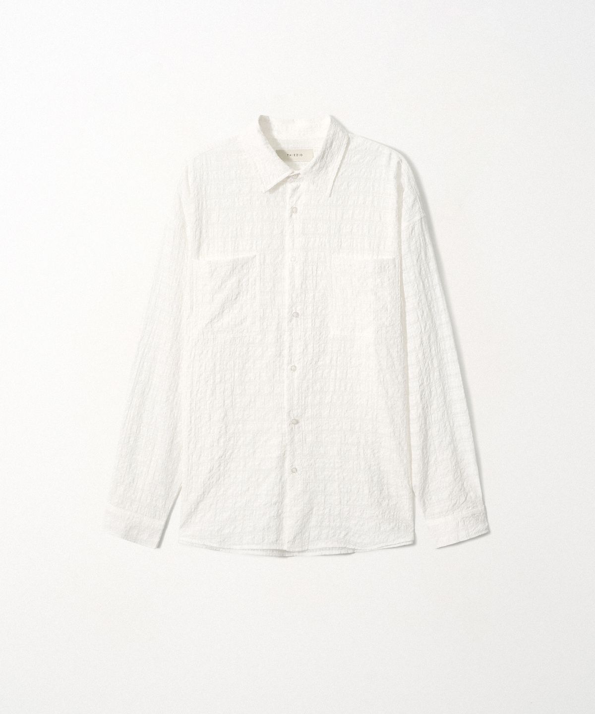 이지오(EZIO) Textured Crochet Shirt_Ivory