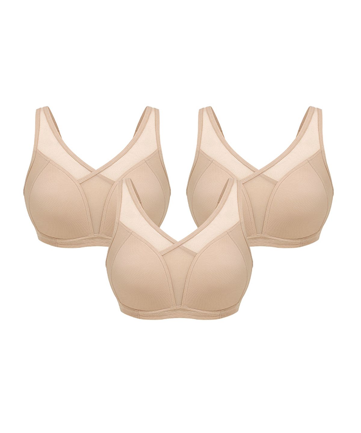 달링브라(DALINBRA) [3PACK] 처진가슴브라 큰컵전용 미니마이저 브라 3종