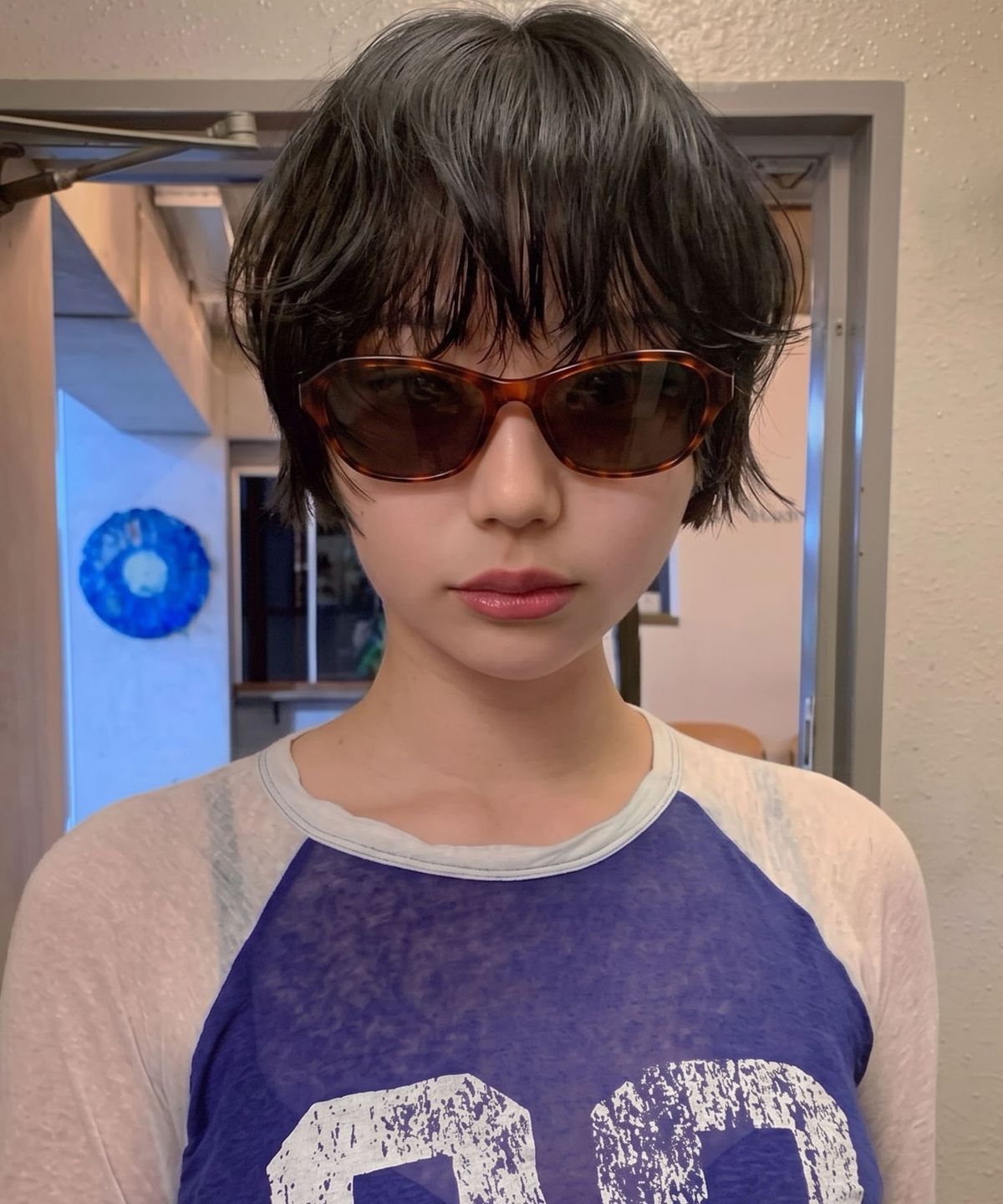 투큐브(2CUBE) Retro Cat-Eye Oval Sunglasses(Leopard)