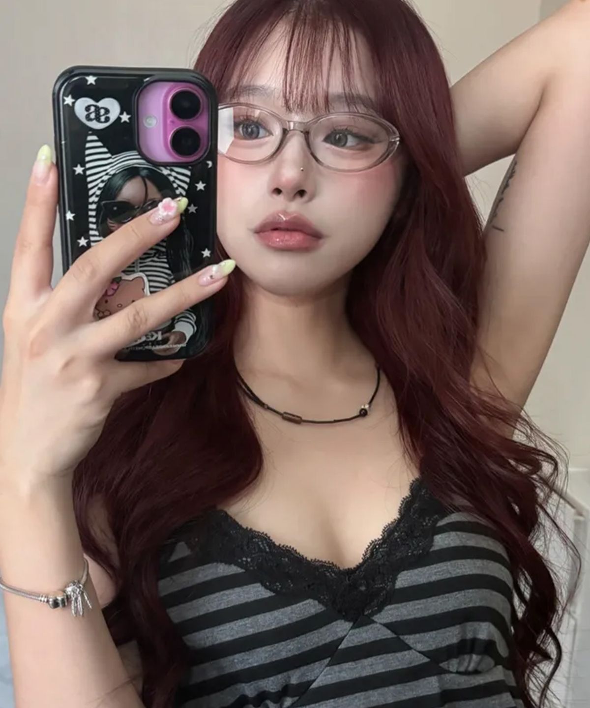 아이엠제이(IAMJ) 내추럴 블랙 비즈 목걸이