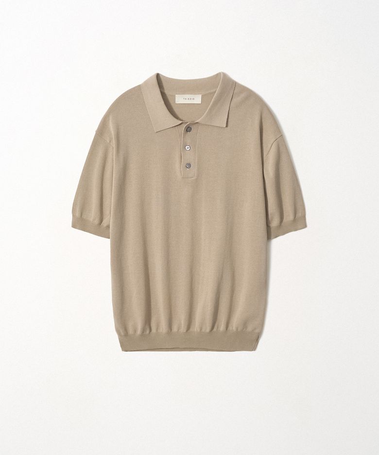 Basic Linen Collar Knit_Sand Beige