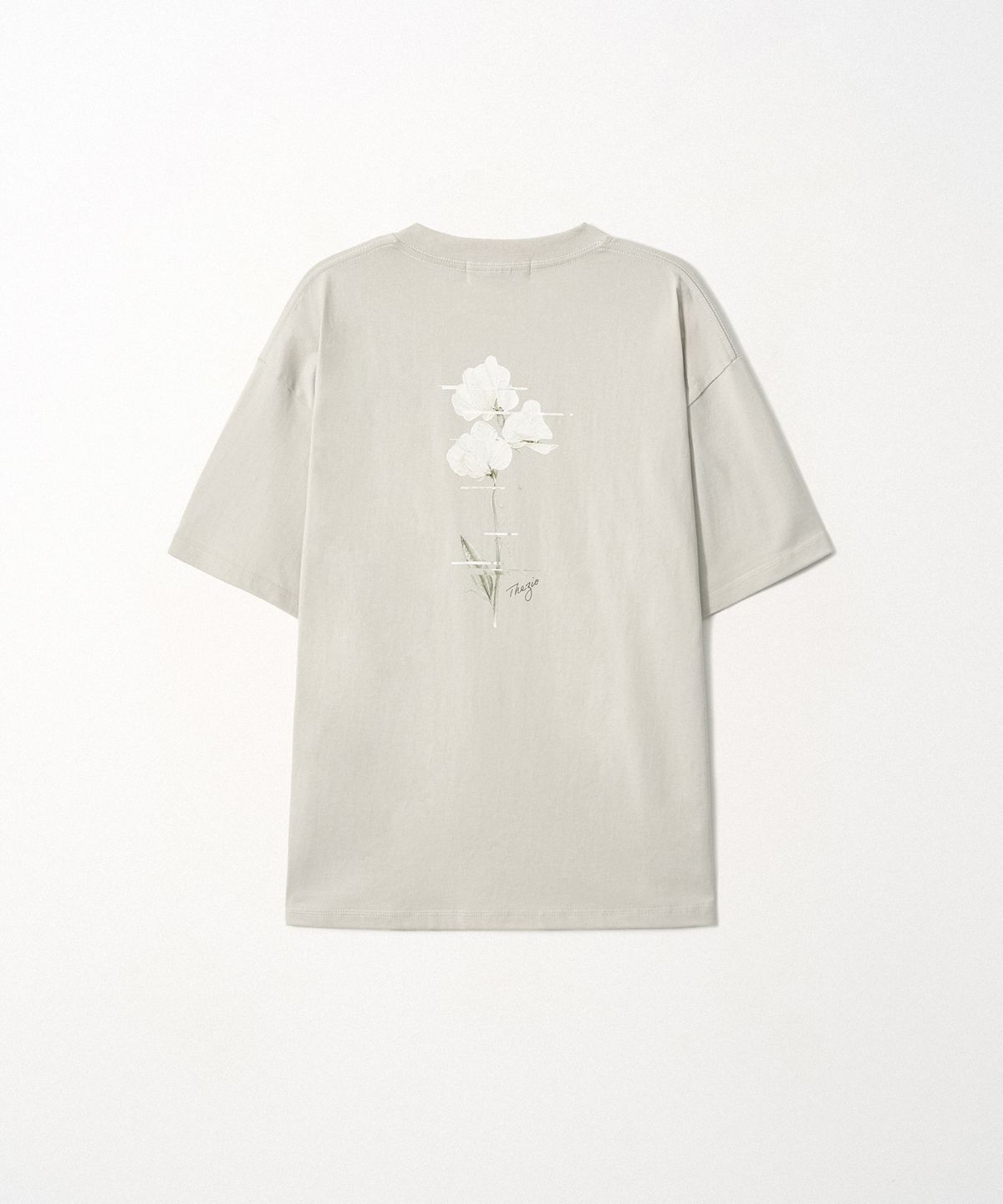 이지오(EZIO) Glitch Flower T-shirt_Sand Beige