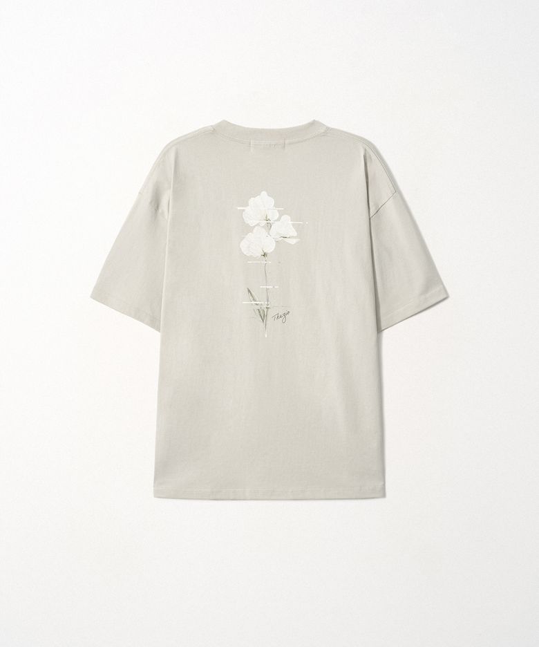 Glitch Flower T-shirt_Sand Beige