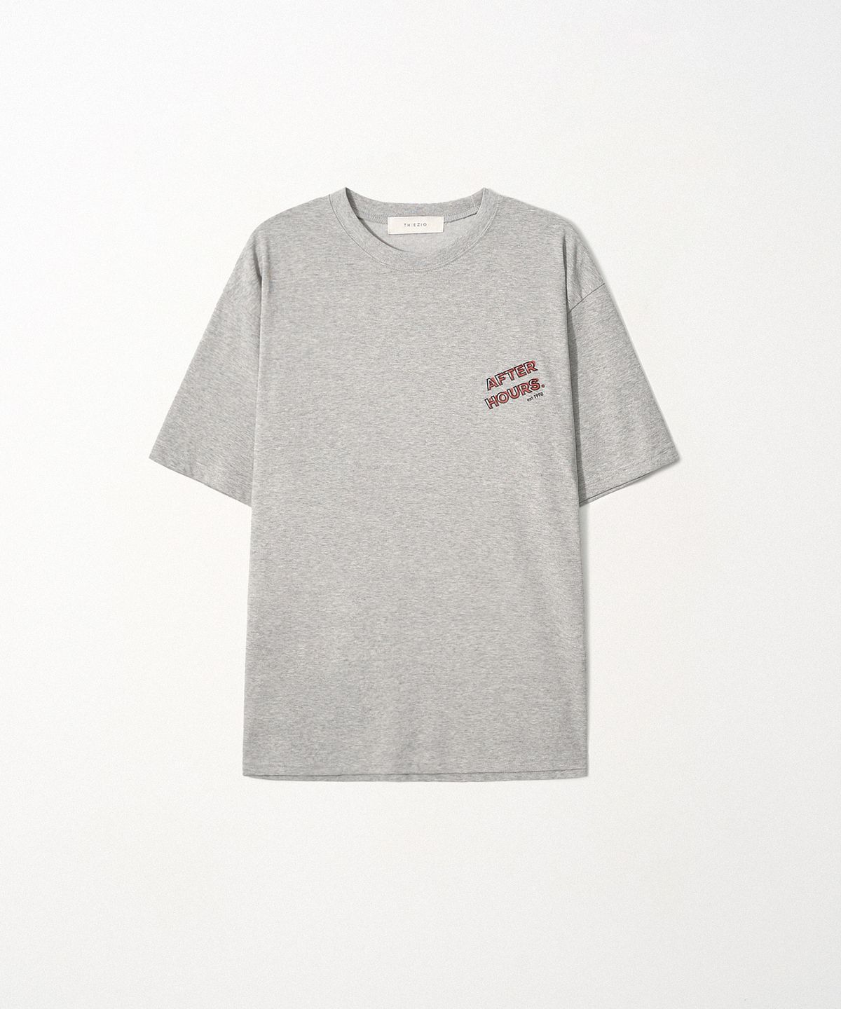 이지오(EZIO) Double Graphic T-shirt_Melange Grey