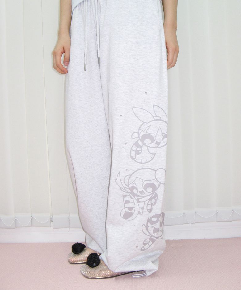 PPG HOTFIX DRAWING SWEAT PANTS LIGHT GREY