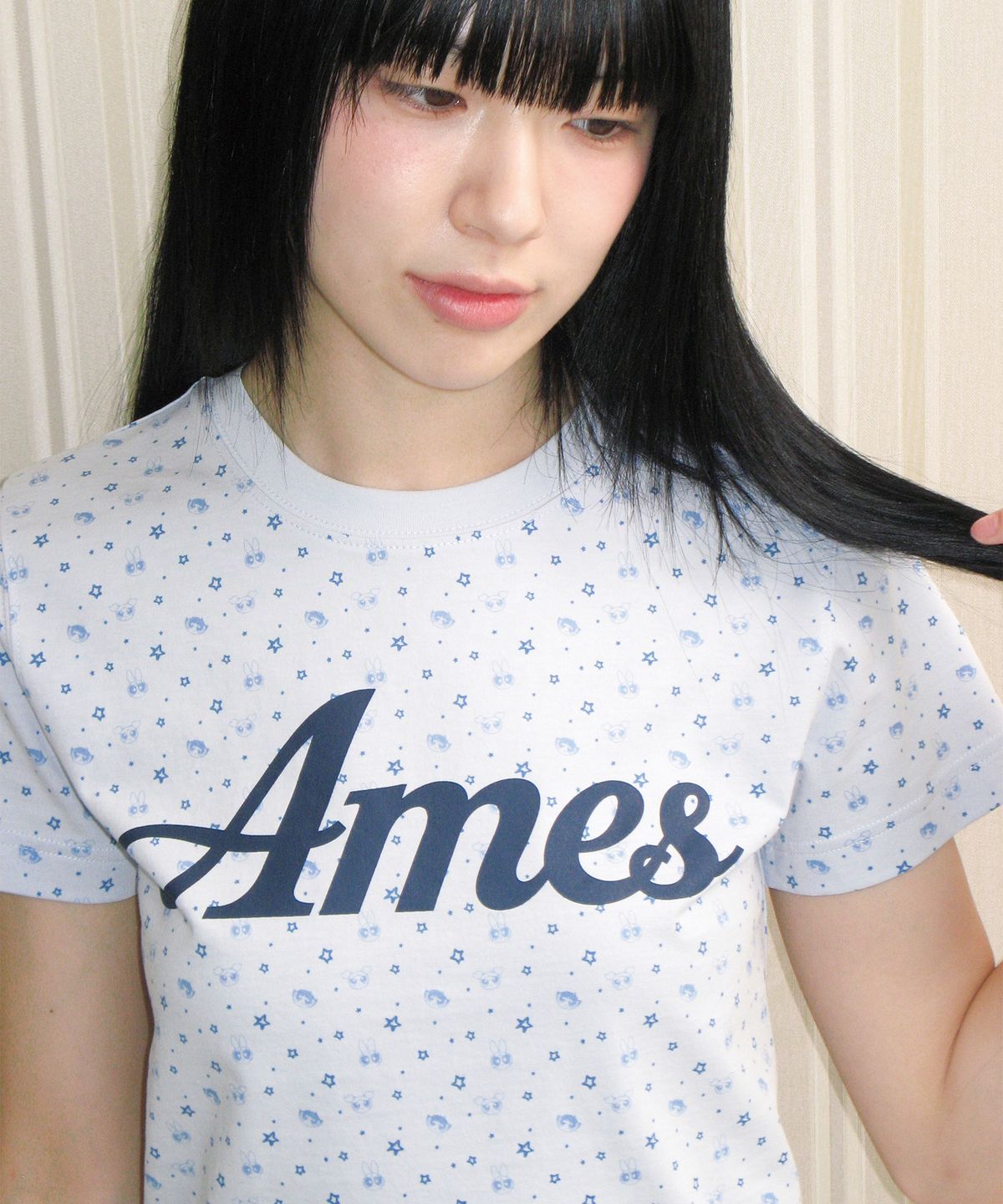아메스 월드와이드(AMES-WORLDWIDE) PPG TWINKLE CROP TEE SKY BLUE
