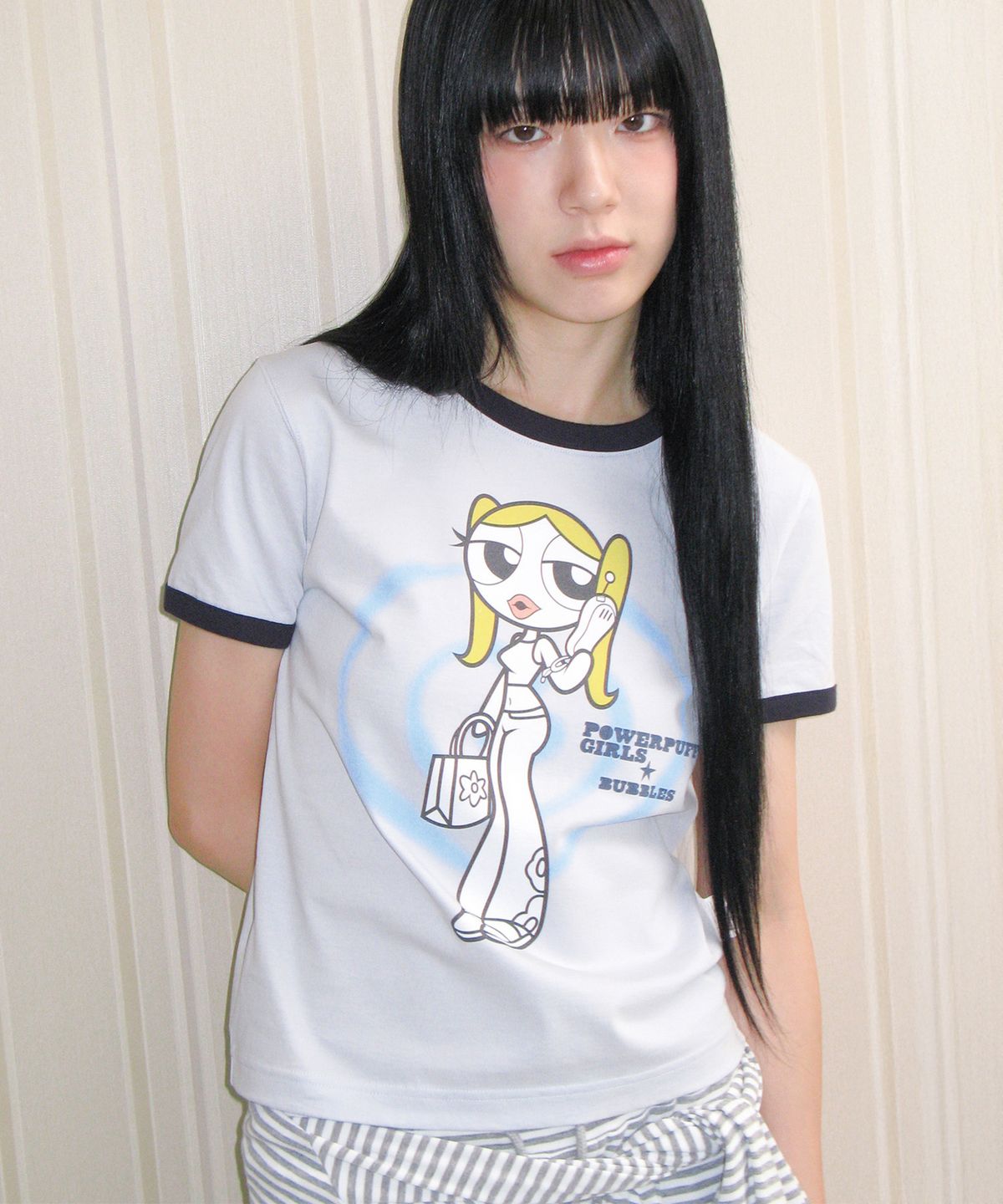 아메스 월드와이드(AMES-WORLDWIDE) PPG GIRL RINGER TEE SKY BLUE