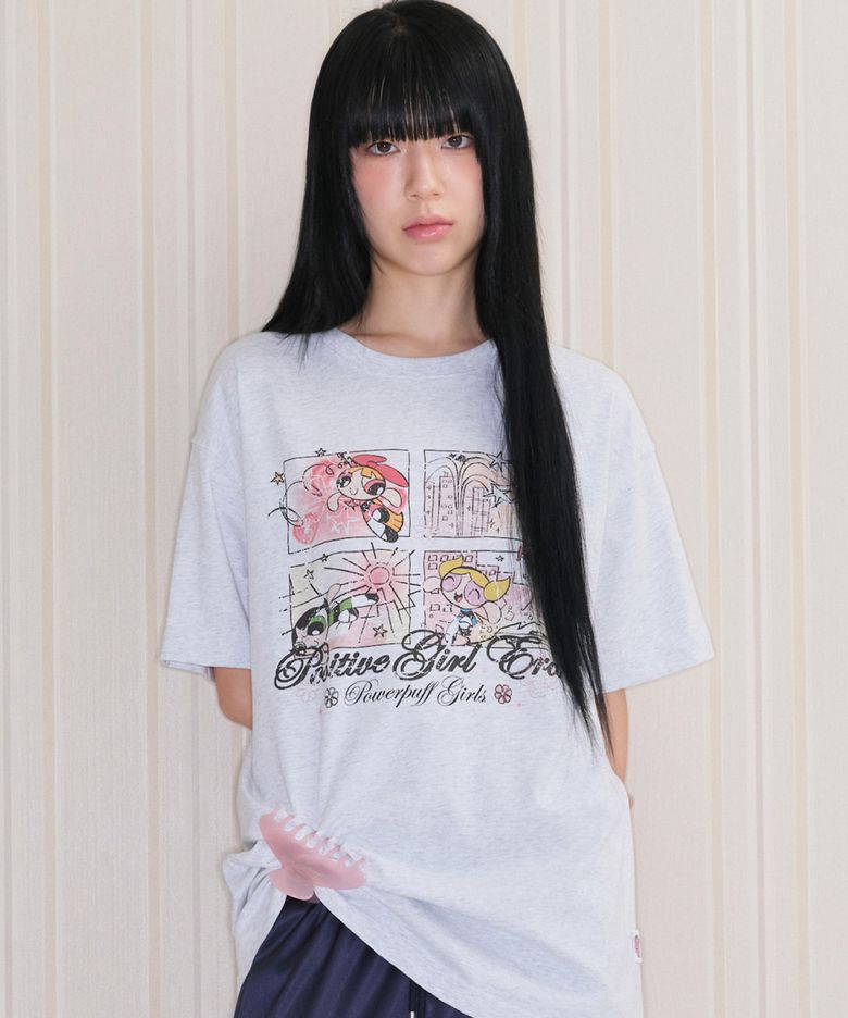 PPG VINTAGE CARTOON TEE LIGHT GREY
