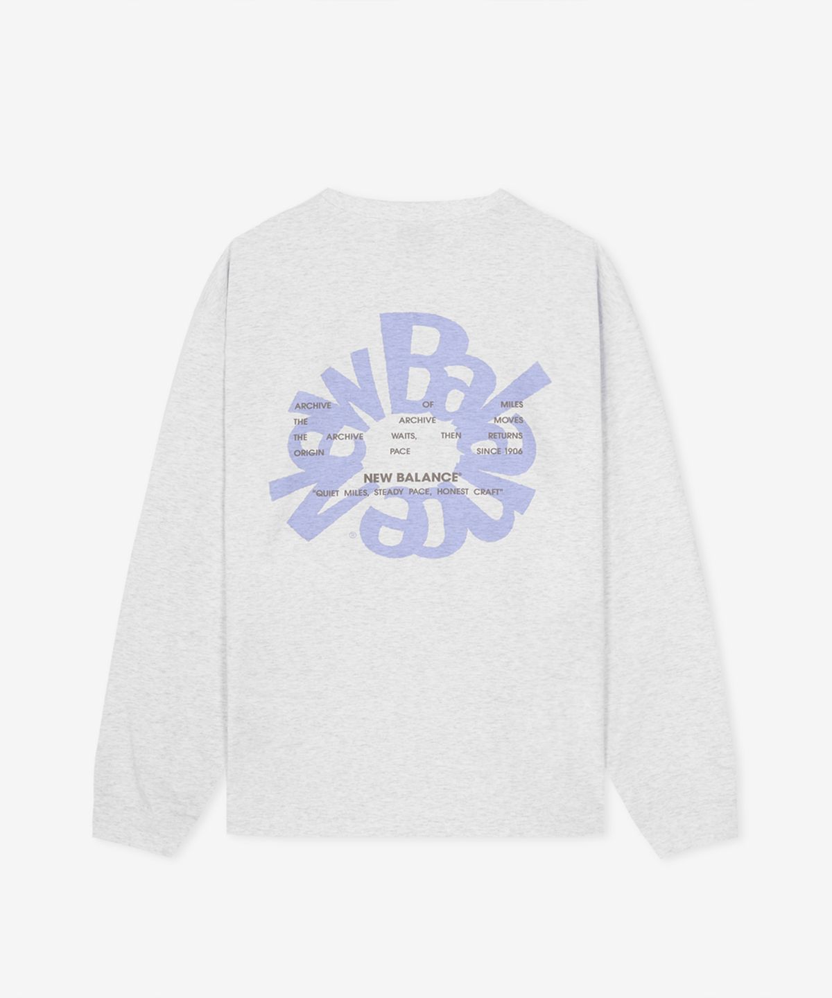 뉴발란스(NEW BALANCE) NBNDG31723 / UNI Archive Pace Circle 그래픽 긴팔티 (L/GRAY)