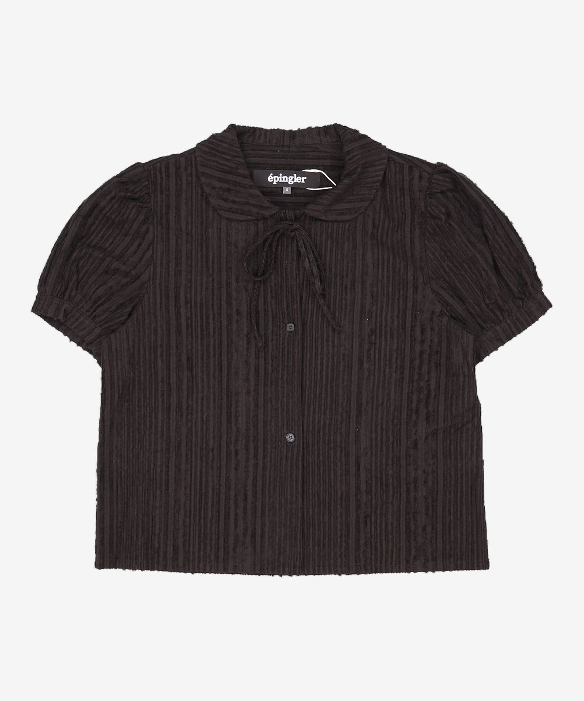 에핑글러(EPINGLER) ORIGAMI RIBBON CROP SHIRT - BLACK S