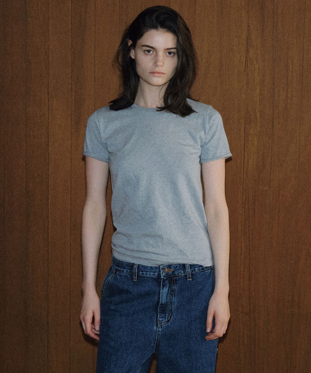 108파운드(108POUND) Cutting Round Tee_Melange Gray