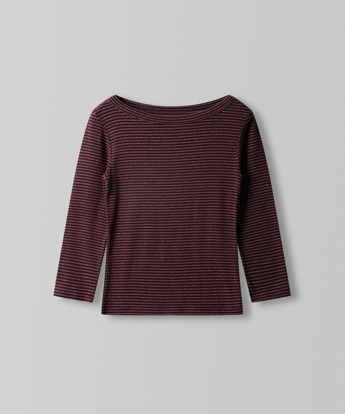 108파운드(108POUND) Dew Boat Stripe Tee_Wine