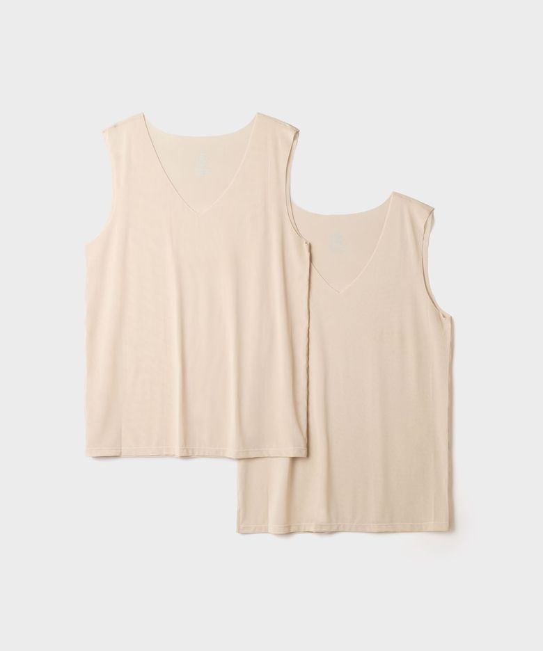 [2PACK] [COMFORT] 남성 심리스 브이넥 민소매_SPMRGA9A22