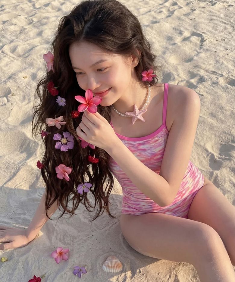[RSLA473 PNK] 선셋피치 스트랩 UV백 수영복 핑크