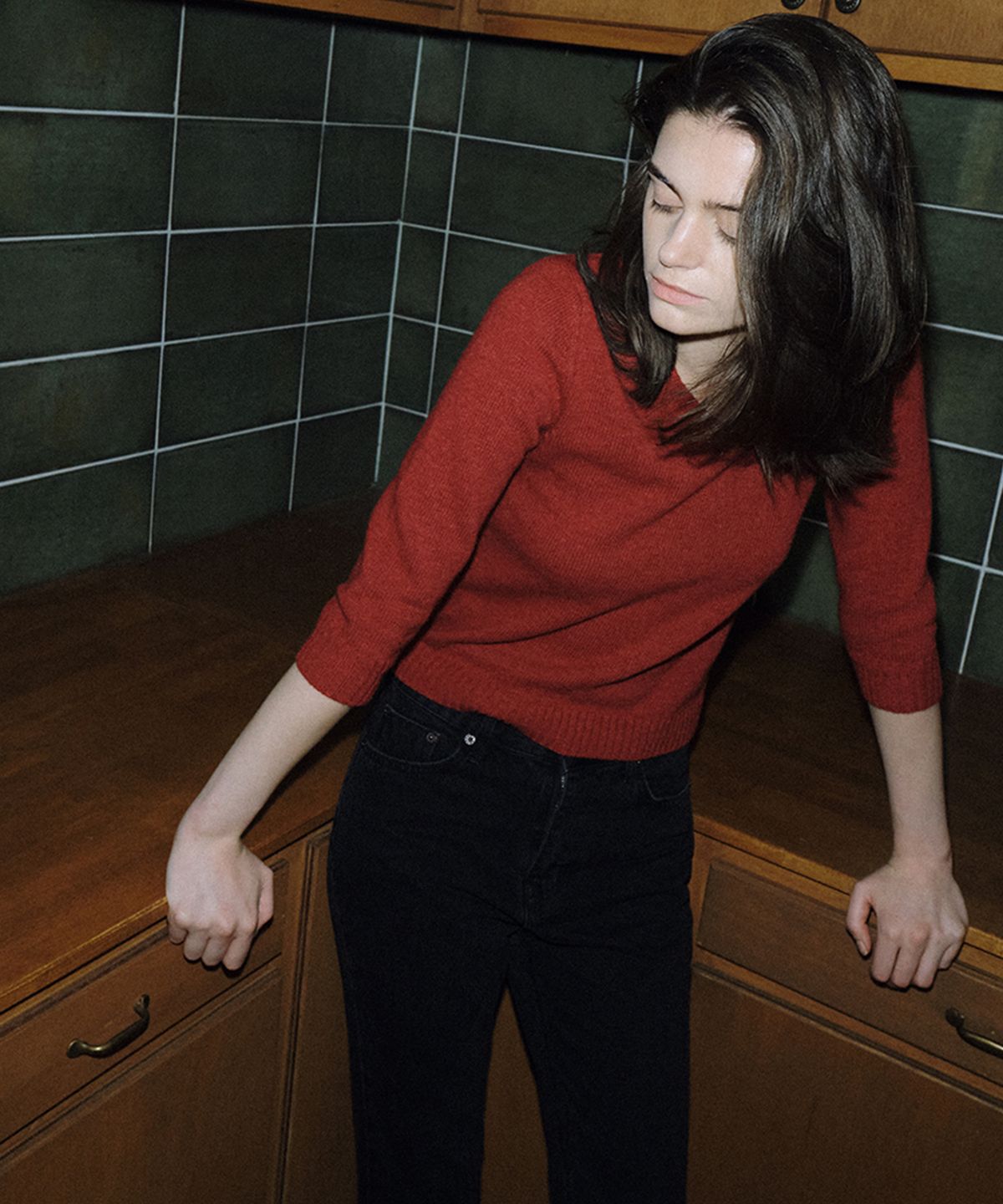108파운드(108POUND) Palette V-Neck Knit_Burgundy Glow