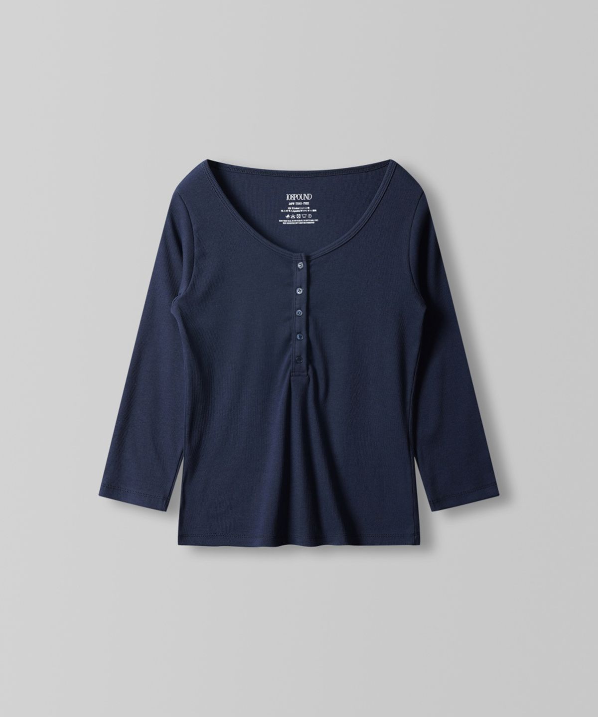 108파운드(108POUND) Henley 3/4 Sleeve Tee_Navy