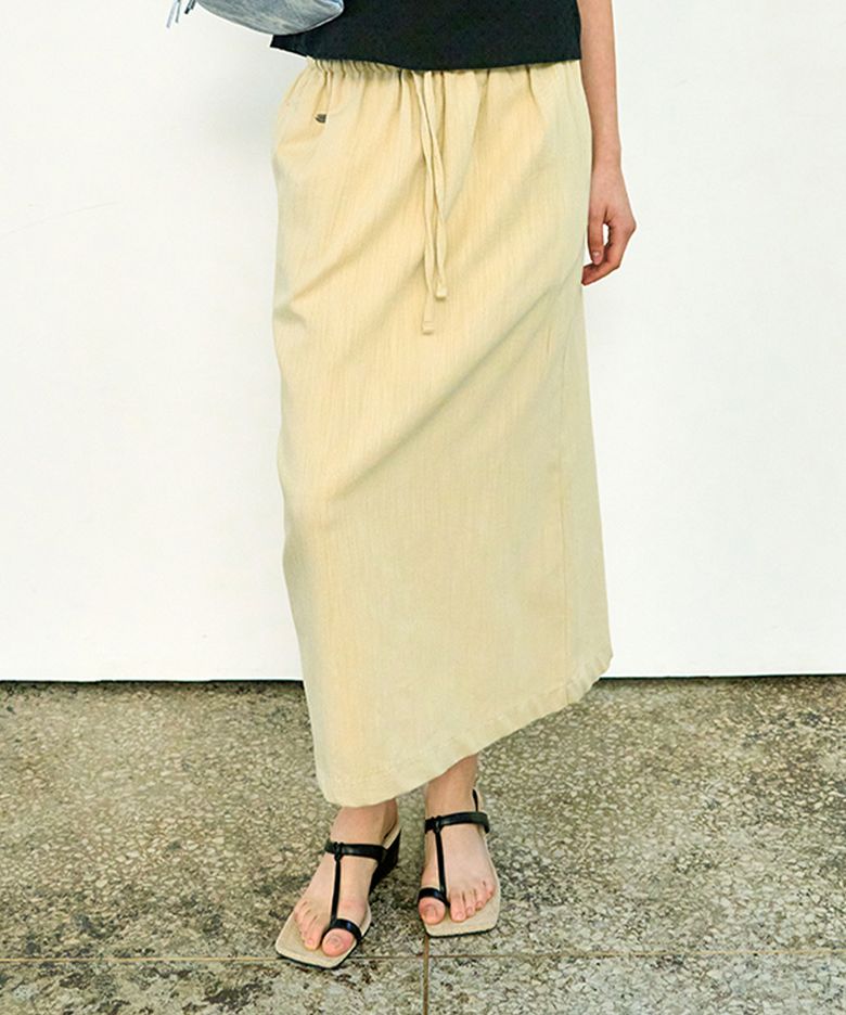 Lea slub-cotton long skirts
