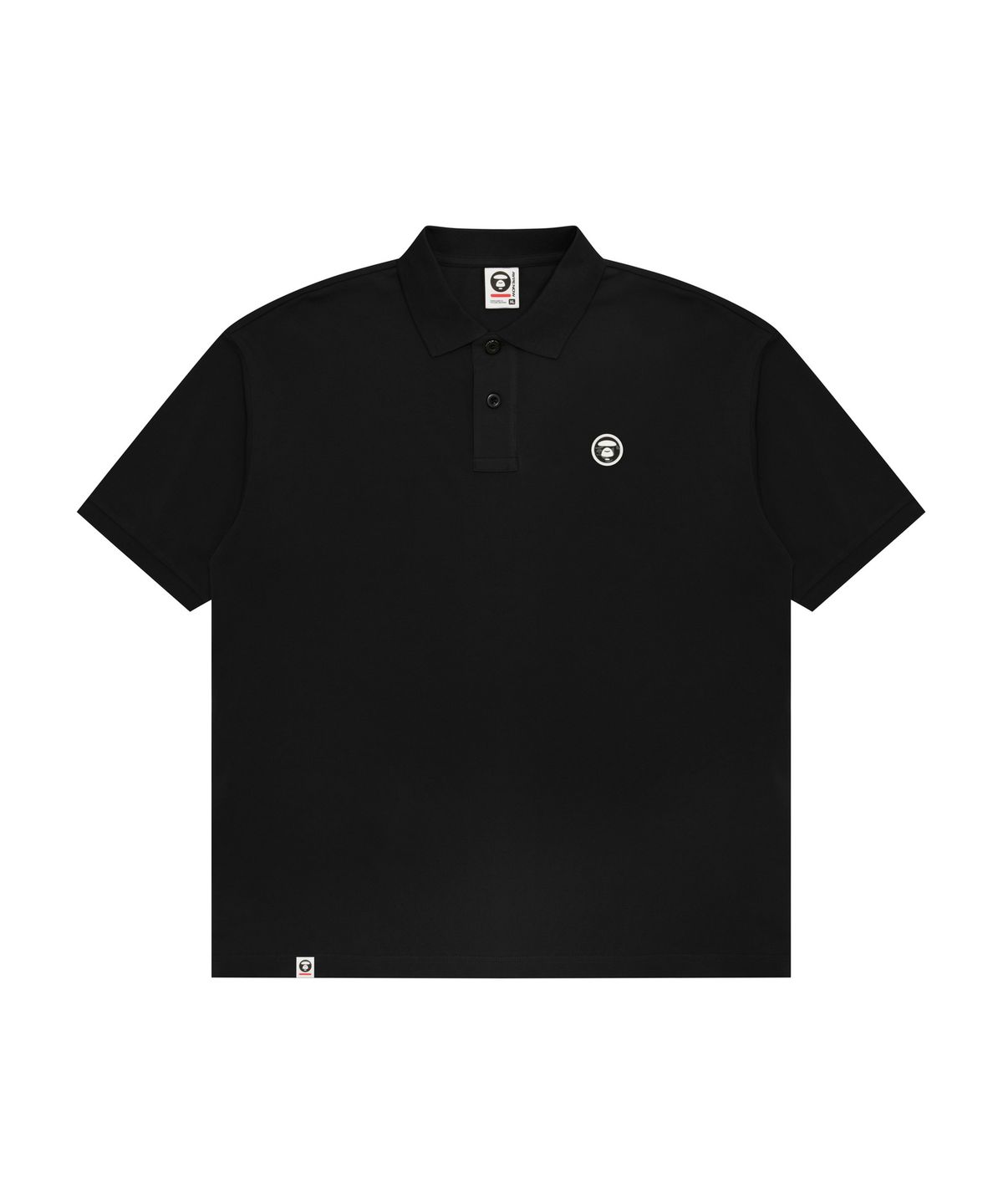 에이프(AAPE) AAPENOW 문페이스 로고 폴로 티셔츠 블랙 / AAPPOM1813XXQBKX