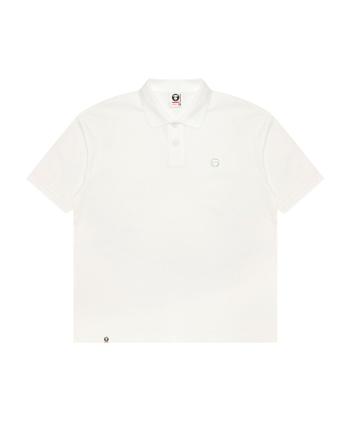 에이프(AAPE) AAPENOW 문페이스 로고 폴로 티셔츠 화이트 / AAPPOM1813XXQWHX