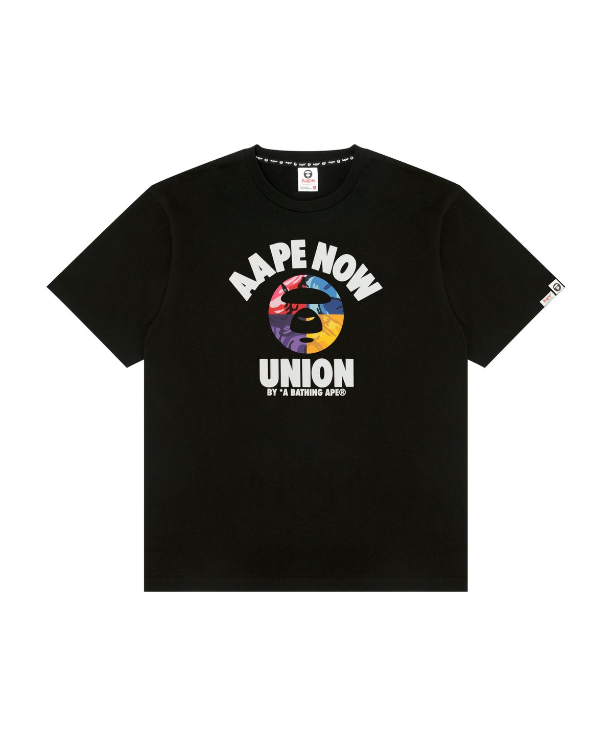 에이프(AAPE) AAPENOW 문페이스 티셔츠 블랙 / AAPTEM1837XXQBKX