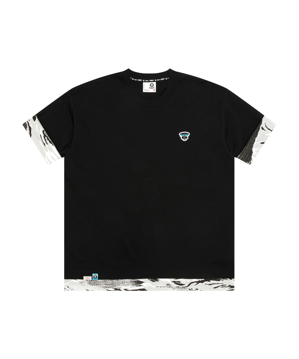 에이프(AAPE) 문페이스 티셔츠 블랙 / AAPTEM1877XXQBKX