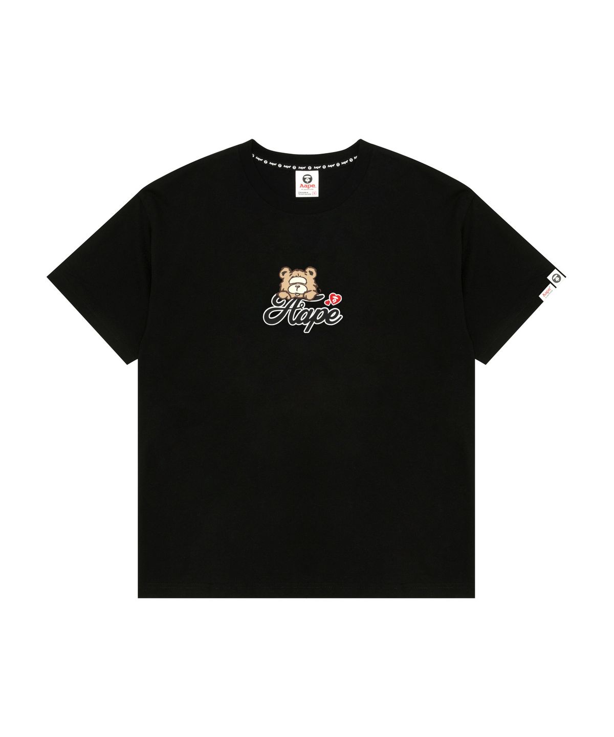 에이프(AAPE) 로고 그래픽 티셔츠 블랙 / AAPTEW1905XXQBKX