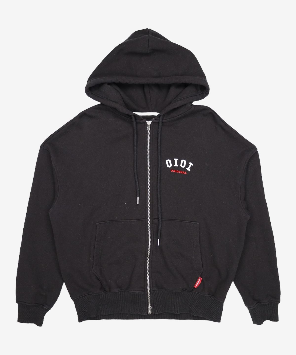 오아이오아이 컬렉션(OIOI COLLECTION) BASIC LOGO HOOD ZIPUP [BLACK] M