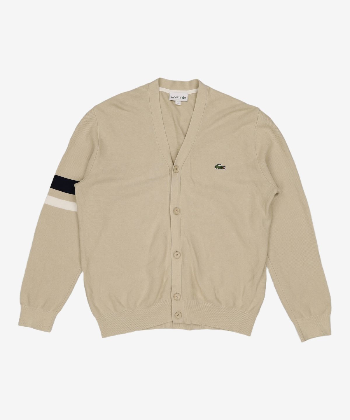 라코스테(LACOSTE) 남성 링스링스 소매팁 가디건 [라이트베이지] 5