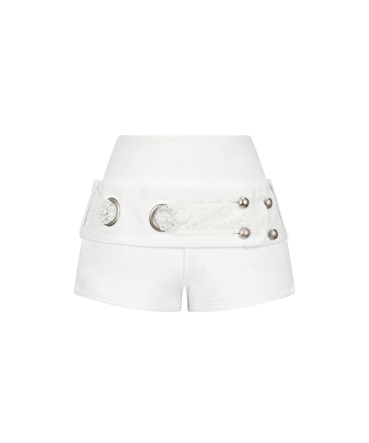 일리오(ILLIO) [빛오 x 일리오] Whtie Lace Belted Shorts