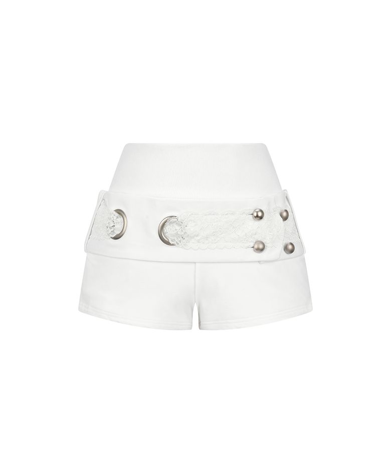 [빛오 x 일리오] Whtie Lace Belted Shorts