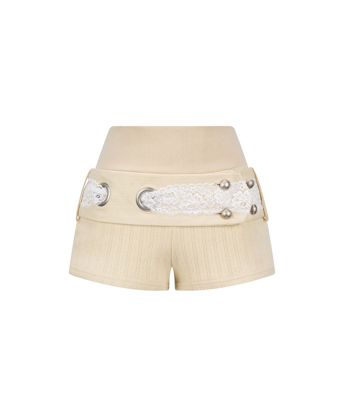 일리오(ILLIO) [빛오 x 일리오] Eyelet lemon Lace Belted Shorts