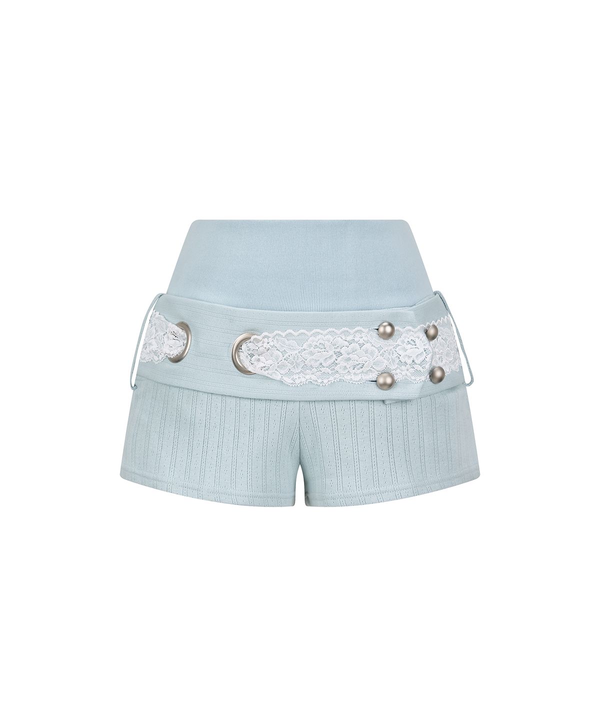 일리오(ILLIO) [빛오 x 일리오] Eyelet mint Lace Belted Shorts