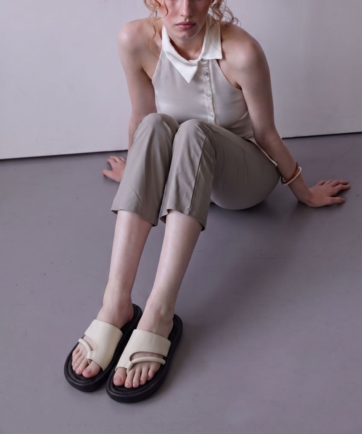 스퍼(SPUR) Goa Gented Softly Sandal 스트랩 슬리퍼 샌들 3cm -US9060 (3color)