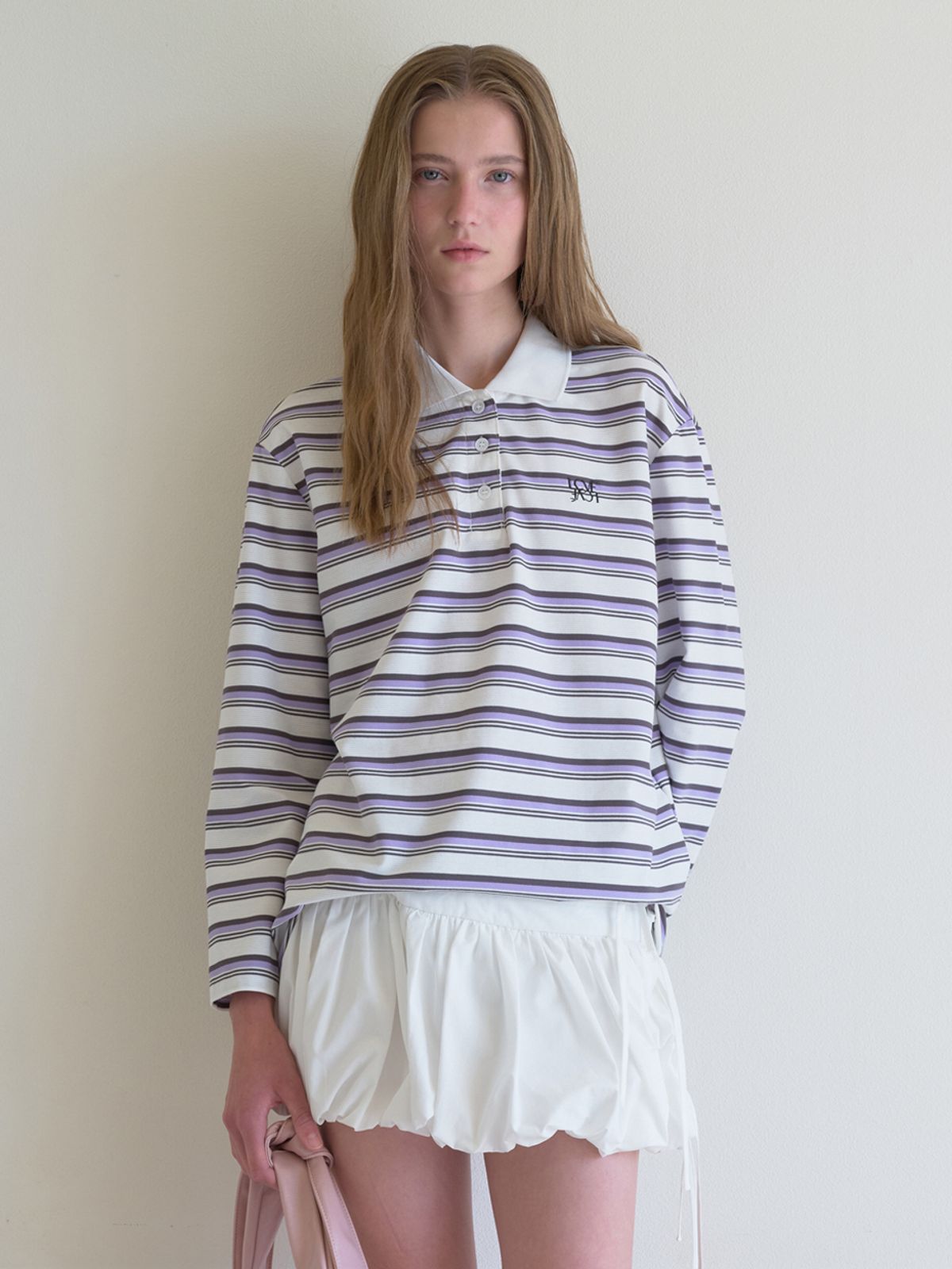 엘씨브이(LCVE) STRIPE RUGBY T-SHIRT_PURPLE