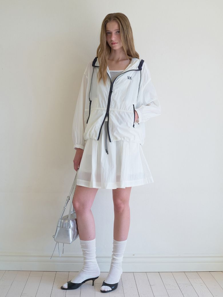 HOODED WINDBREAKER JUMPER_IVORY