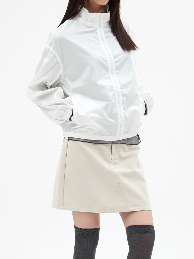 HIGH-NECK WINDBREAKER JUMPER_IVORY