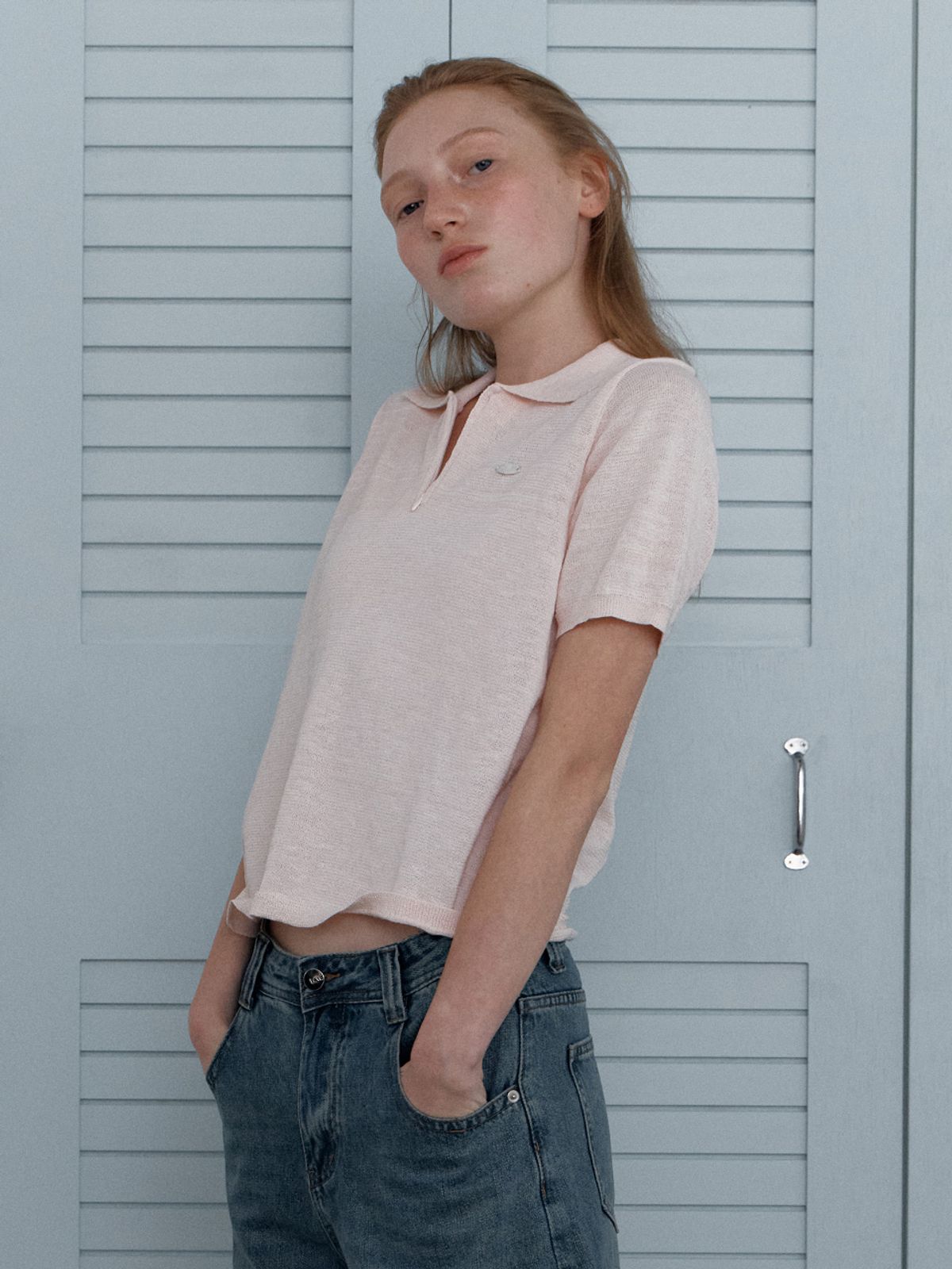 엘씨브이(LCVE) ZIP-UP DETAIL KNIT TOP_PINK