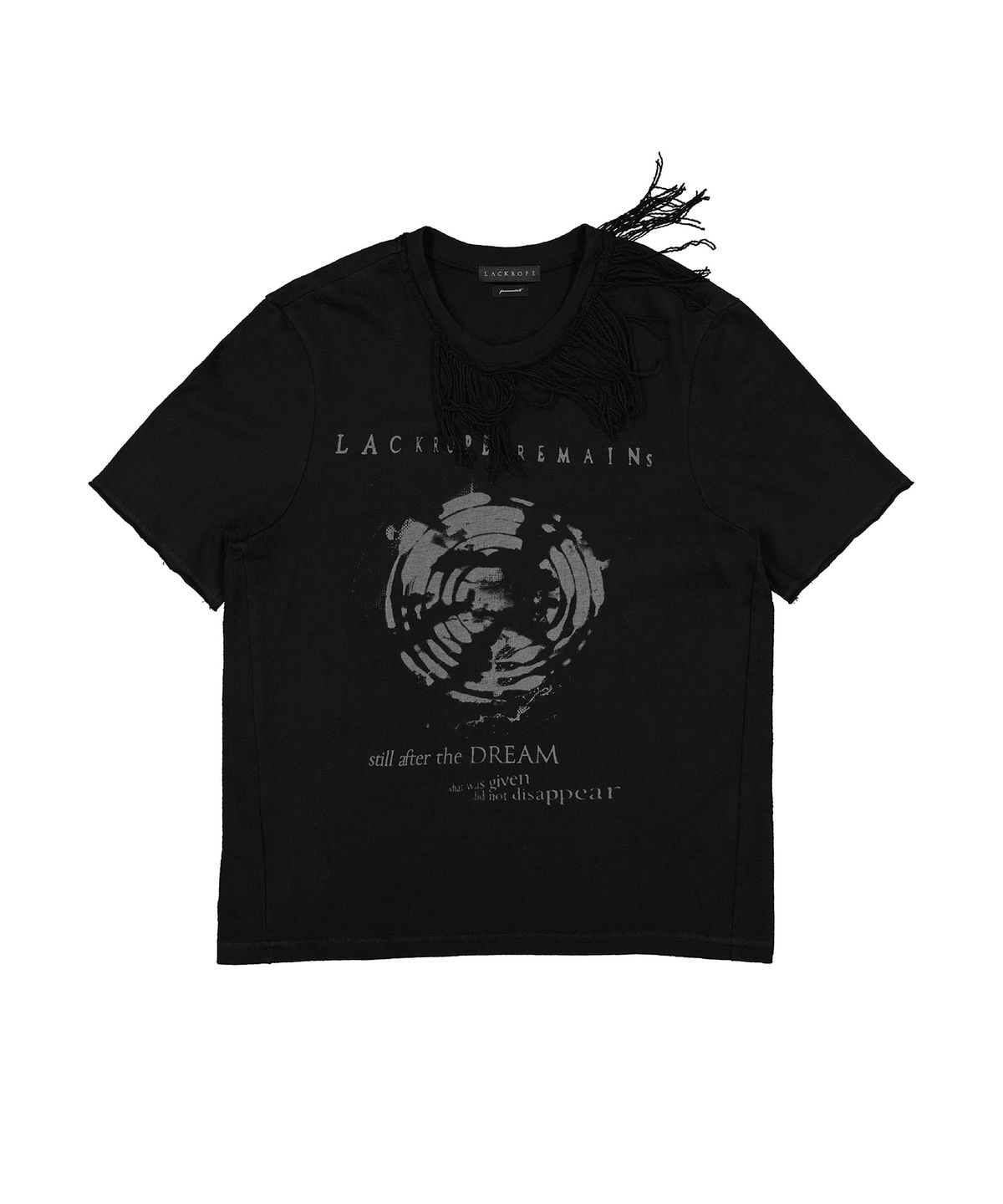 래크로프(LACKROPE) RAW CUT GRAPHIC T-SHIRT - BLACK