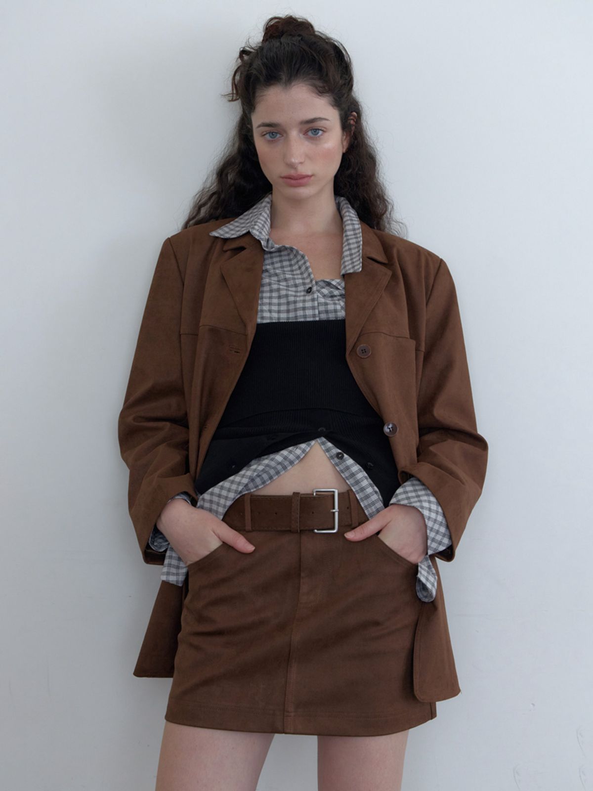 엘씨브이(LCVE) SUEDE SINGLE-BREASTED JACKET_CAMEL