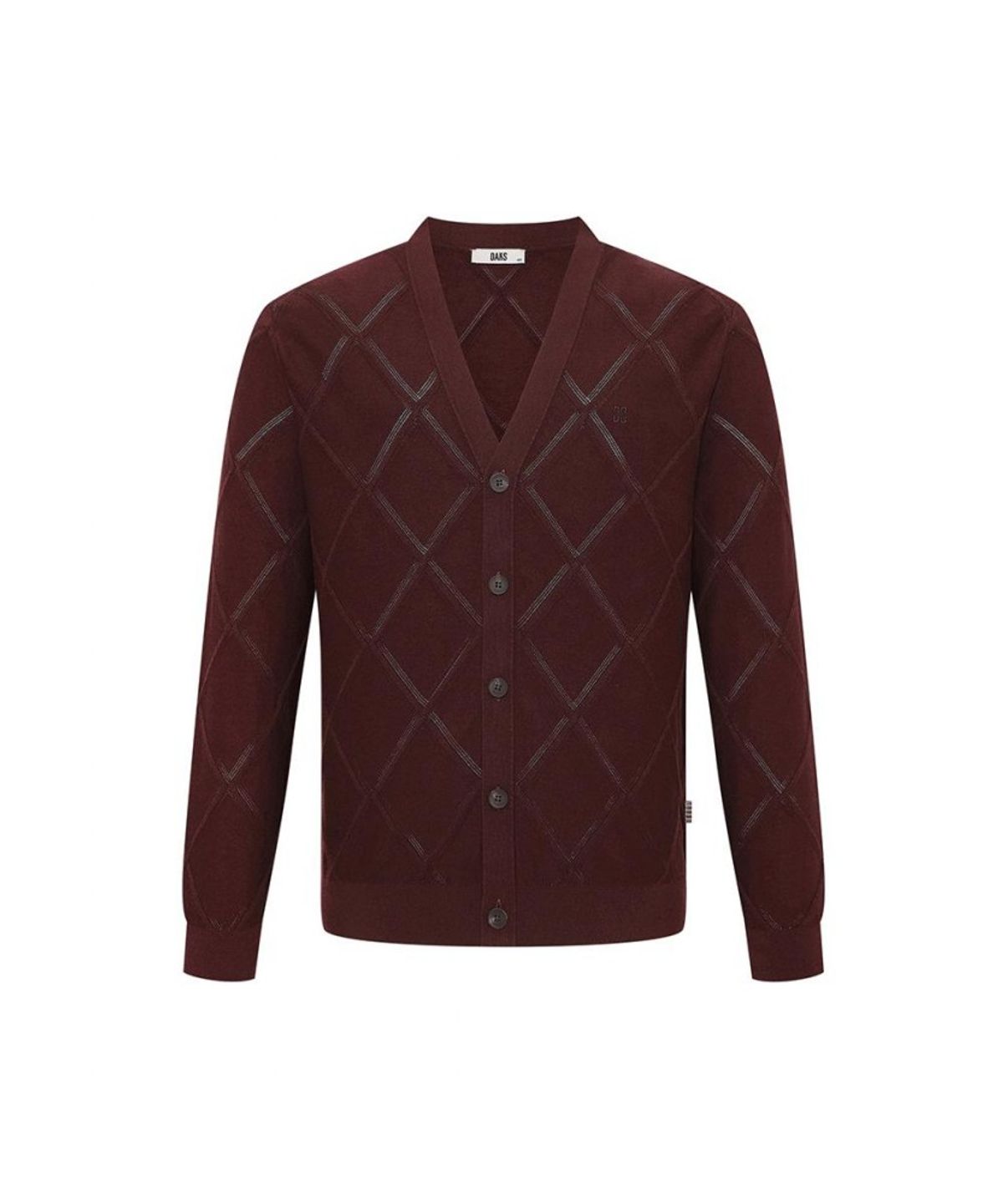 닥스셔츠(DAKS SHIRTS) 레이온혼방 아가일 가디건 레귤러핏 레드_DMA1SWCD102R1
