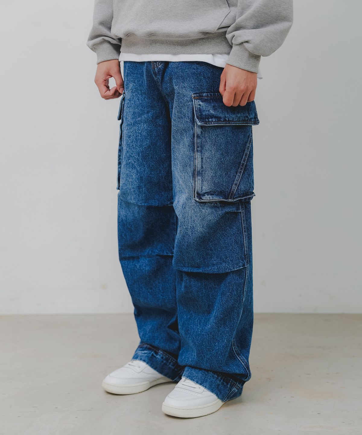 바켄(BAKKEN) [MEN] 데님 카고 와이드 팬츠 BK8925 (2COLOR)