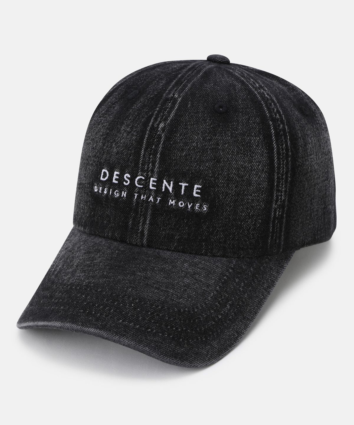 데상트(DESCENTE) 데님 워딩 로고 볼캡 블랙 SR323UCP72