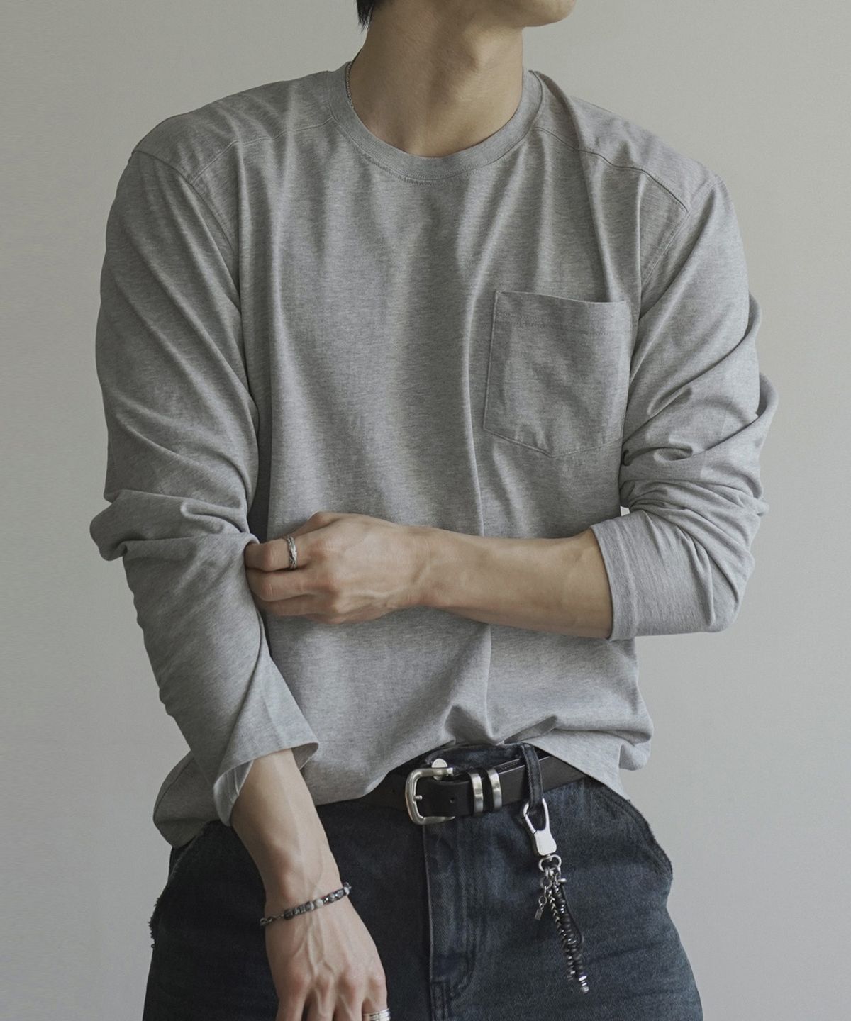 시도(SIIIIDO) ARMOR T SHIRT(MELANGE GREY)
