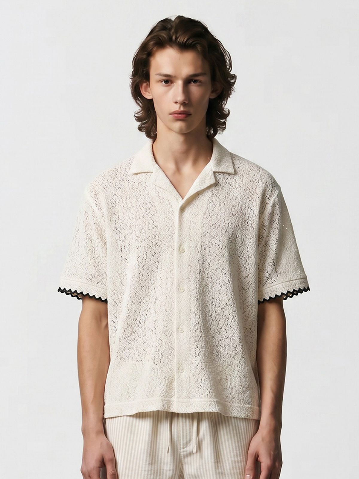 그레이티스트(THE GREATEST) Crochet Half Shirt