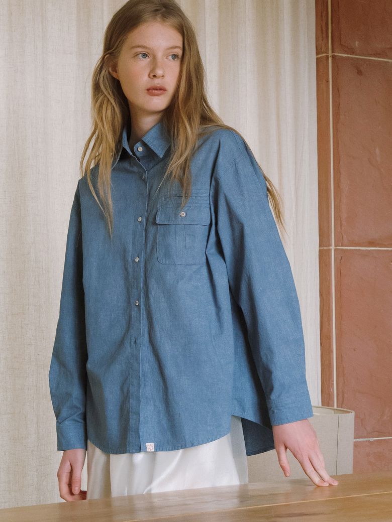 DENIM OVER FIT SHIRTS_BLUE